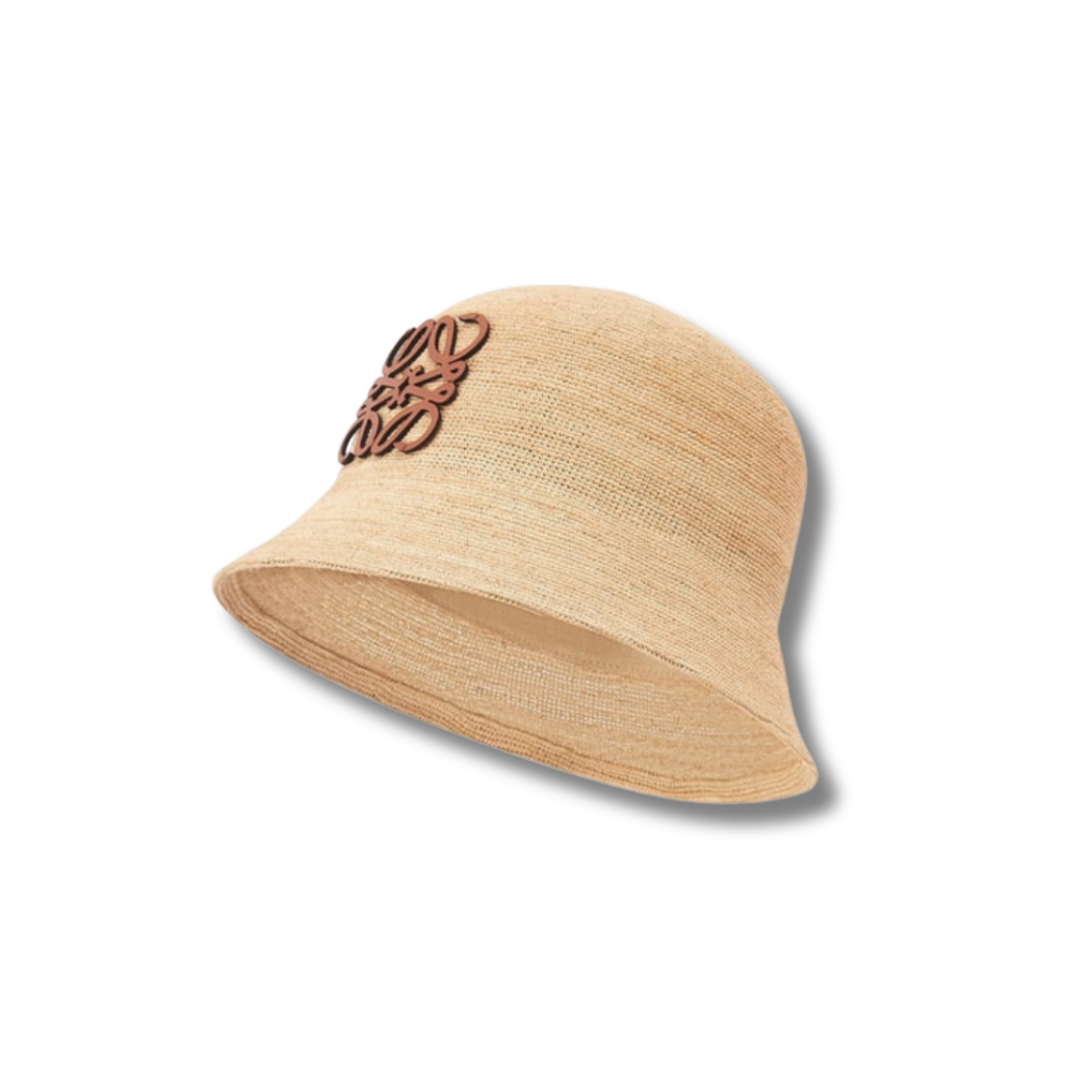 JACQUELINE - Summer straw hat with leather details